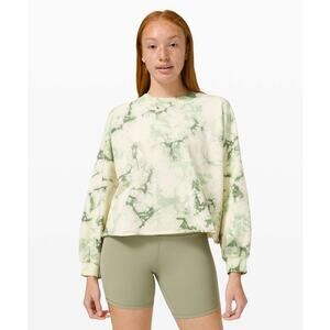 Lululemon LA Oversized Boxy Crew Camo Green - Size 10